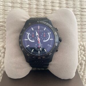 Gucci Black and Silver Men's Chronograph Watch